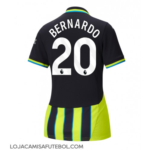 Camisa de Futebol Manchester City Bernardo Silva #20 Equipamento Secundário Mulheres 2024-25 Manga Curta